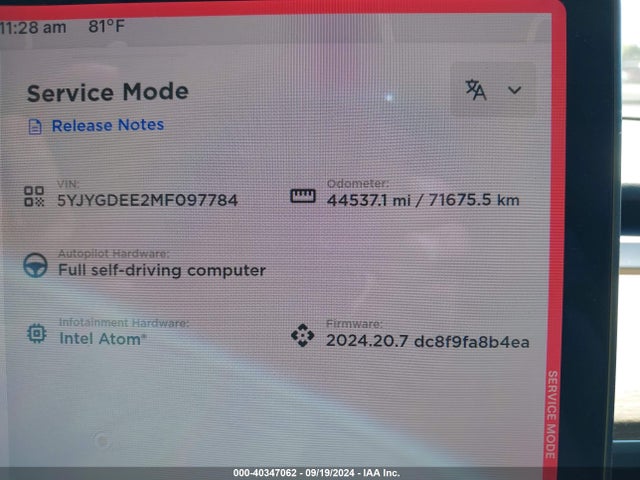 2021 TESLA MODEL Y 5YJYGDEE2MF097784 Photo 6