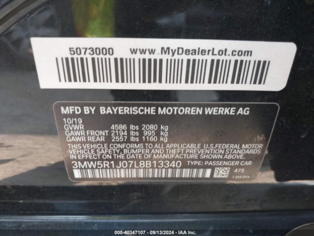 3MW5R1J07L8B13340 BMW 330I