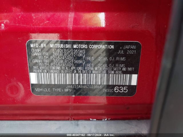 JA4J3TA84NZ023666 Mitsubishi Outlander Es 2.5 2wd