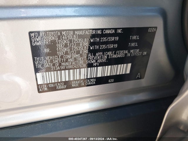 Toyota Rav4 Xle Premium 2024 2T3A1RFV8RC427638 Image 9