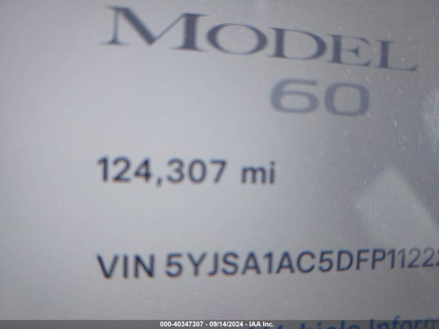 2013 TESLA MODEL S 5YJSA1AC5DFP11222 Photo 6