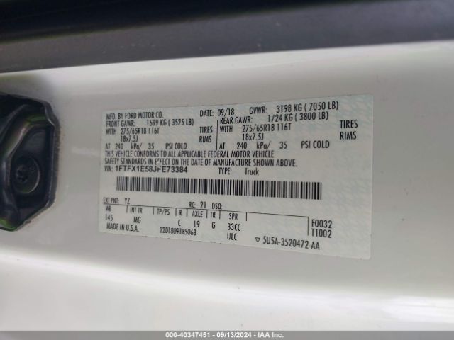 1FTFX1E58JFE73384 Ford F-150 Xlt