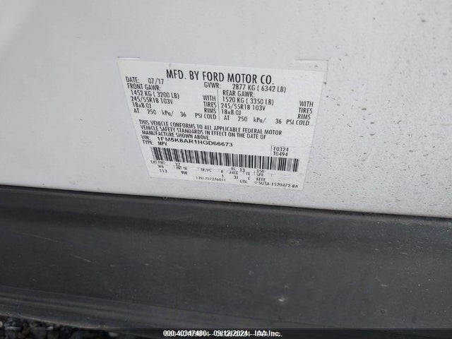 Ford Utility Police Interceptor 2017 1FM5K8AR1HGD66673 Image 9