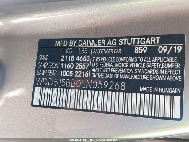 WDD5J5BB0LN059268 Mercedes-Benz Amg Cla 35 4matic