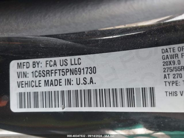 1C6SRFFT5PN691730 RAM 1500 Lone Star  4x4 5'7 Box
