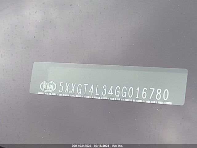 5XXGT4L34GG016780 KIA Optima Lx