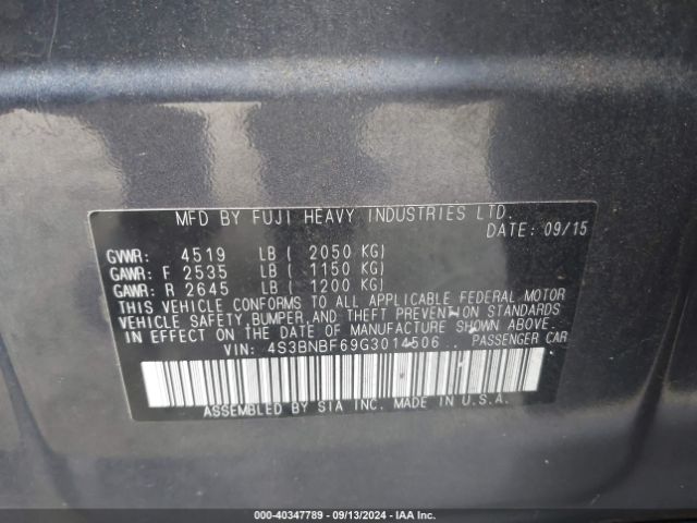 4S3BNBF69G3014506 Subaru Legacy 2.5i Premium