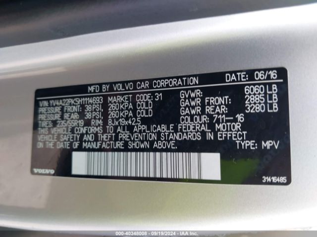 YV4A22PK5H1114693 Volvo Xc90 T6 Momentum