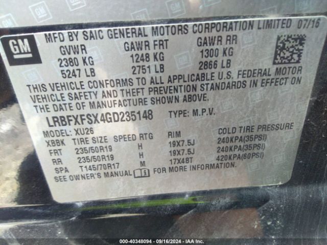 LRBFXFSX4GD235148 Buick Envision Premium Ii
