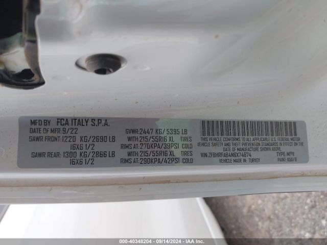 ZFBHRFAB4N6X74674 RAM Promaster City Cargo Van