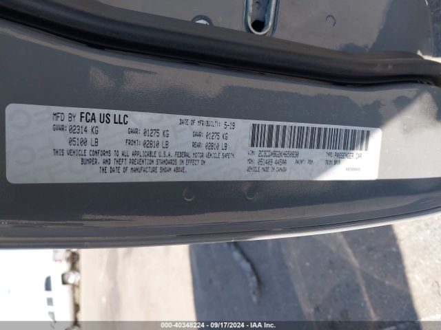 2C3CDXBG2KH650830 Dodge Charger Sxt Rwd