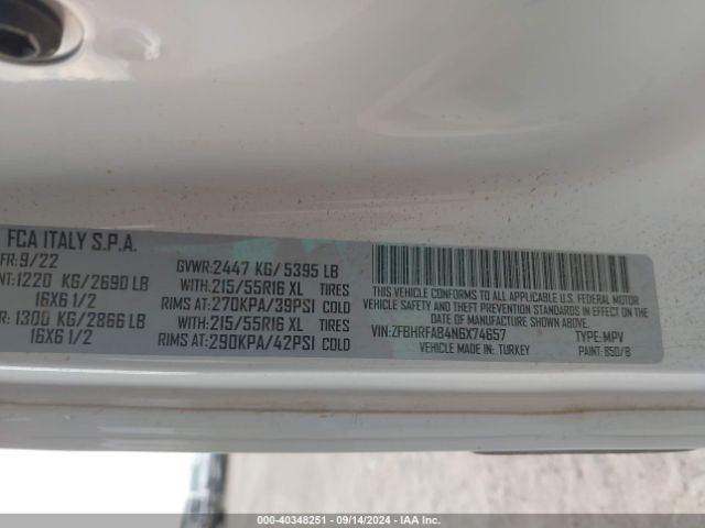 ZFBHRFAB4N6X74657 RAM Promaster City Cargo Van