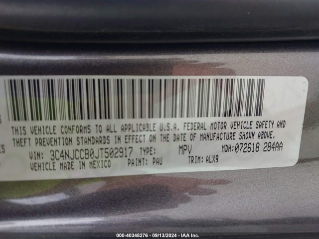 3C4NJCCB0JT502917 Jeep Compass Limited Fwd