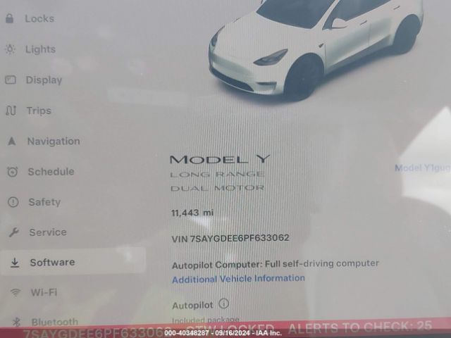 7SAYGDEE6PF633062 Tesla Model Y Awd/long Range Dual Motor All-wheel Drive