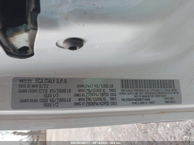 ZFBHRFAB0N6X74686 RAM Promaster City Cargo Van