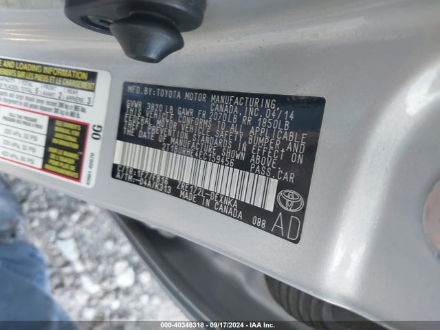 Toyota COROLLA LE 2014 2T1BURHE4EC159456 Image 9