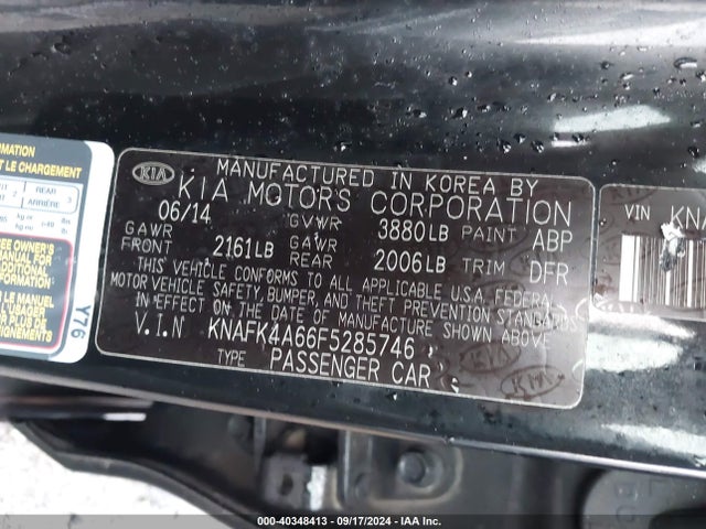 KIA FORTE LX 2015 KNAFK4A66F5285746 Image 9