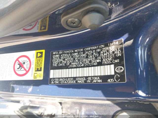 JTHBK1GG4F2172748 Lexus ES 350
