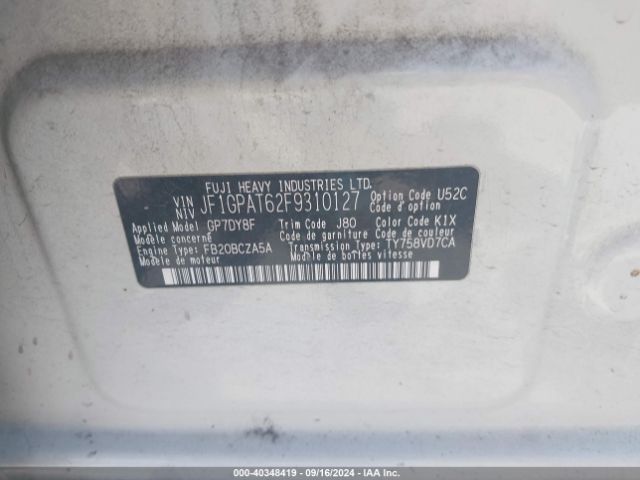 JF1GPAT62F9310127 Subaru Impreza 2.0i Sport Premium