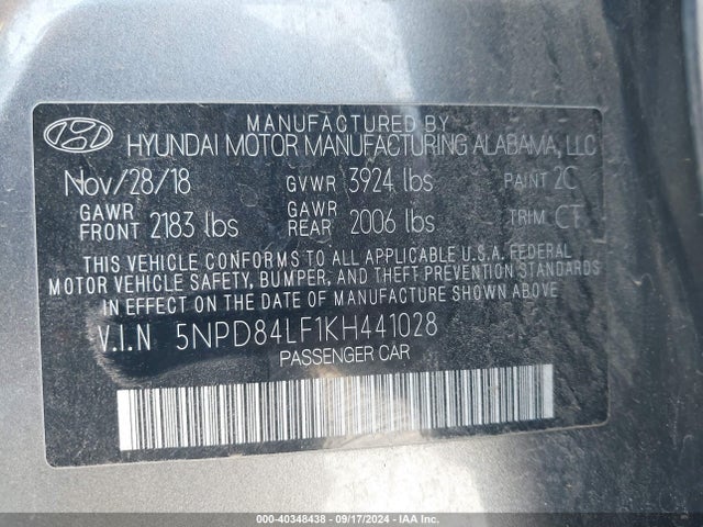 Hyundai Elantra Value Edition 2019 5NPD84LF1KH441028 Image 9