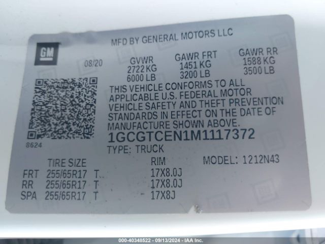 1GCGTCEN1M1117372 Chevrolet Colorado 4wd  Short Box Lt