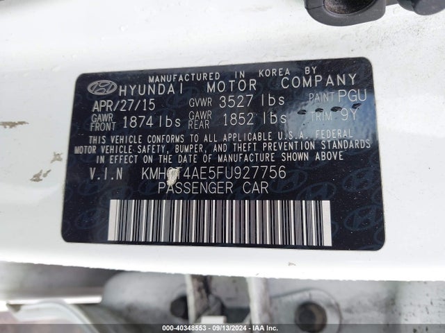 Hyundai ACCENT GLS 2015 KMHCT4AE5FU927756 Image 9