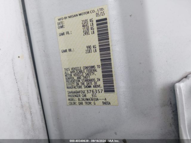 1N4AA6AP2GC376357 Nissan Maxima 3.5 Platinum