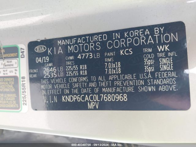KNDP6CAC0L7680968 KIA SPORTAGE S