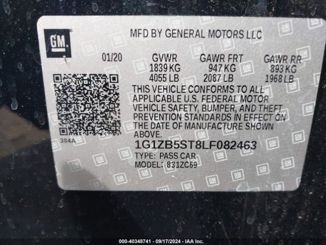 1G1ZB5ST8LF082463 Chevrolet Malibu Fwd Ls