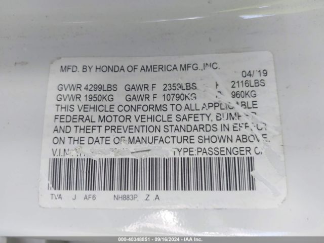 2021 HONDA ACCORD SEDAN 1HGCV1F44MA030621 Photo 8