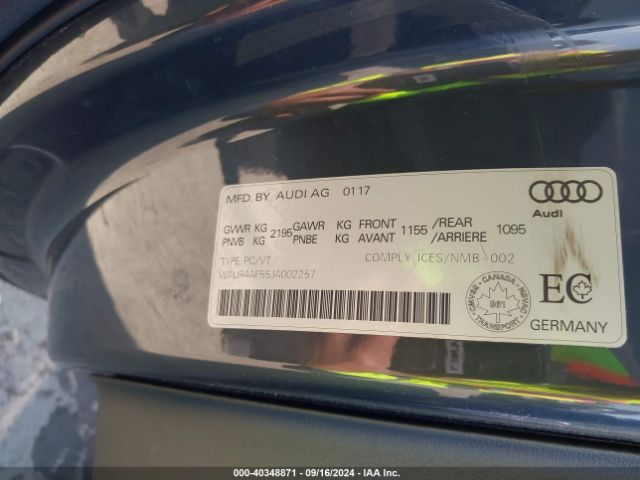 WAUR4AF55JA002257 Audi S5 3.0t Premium Plus