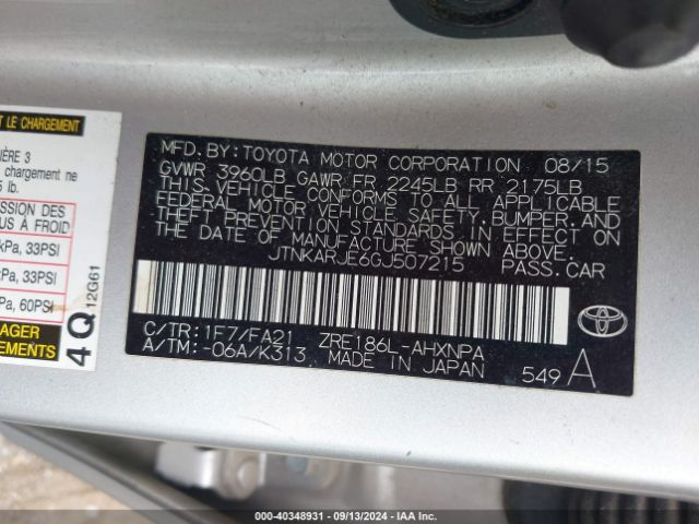 JTNKARJE6GJ507215 Scion IM