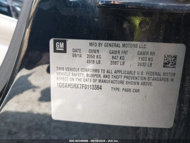 1G6AH5RX7F0113384 Cadillac ATS LUXURY