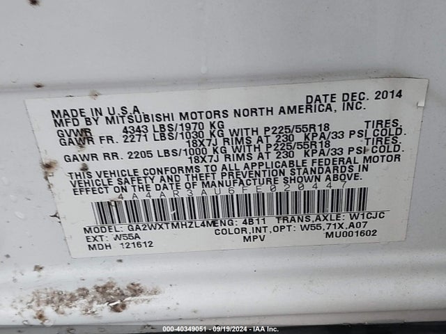 2015 MITSUBISHI OUTLANDER SPORT 4A4AR3AU6FE020447 Photo 8