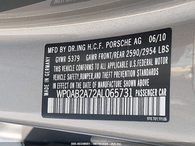 2010 PORSCHE PANAMERA WP0AB2A72AL065731 Photo 8