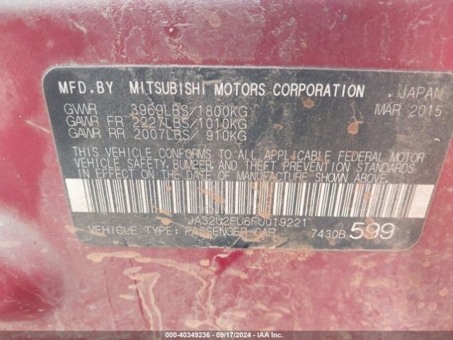 2015 MITSUBISHI LANCER JA32U2FU6FU019221 Photo 8