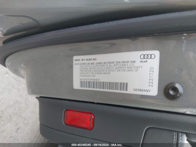 WAUFACF55PA062670 Audi A5 Sportback Premium Plus 45 Tfsi S Line Quattro S Tronic