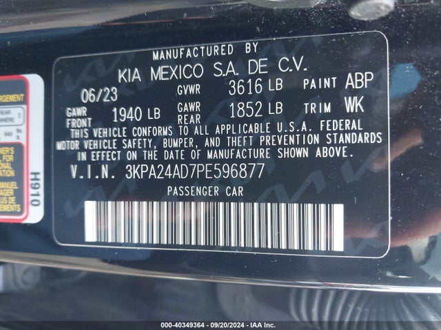 KIA RIO LX 2023 3KPA24AD7PE596877 Image 9