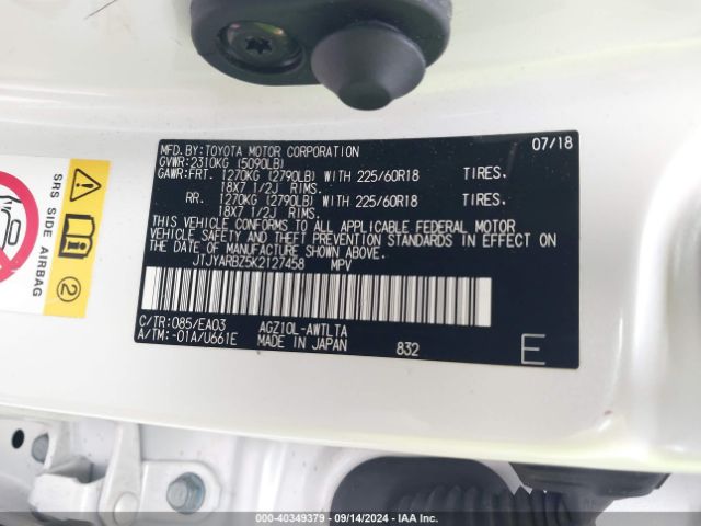 JTJYARBZ5K2127458 Lexus NX 300