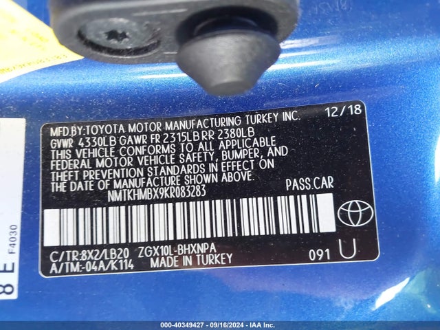 Toyota C-hr Limited 2019 NMTKHMBX9KR083283 Image 9