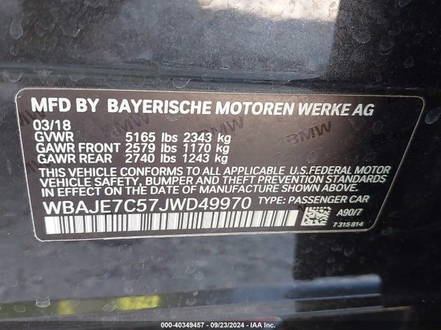WBAJE7C57JWD49970 BMW 540i Xdrive