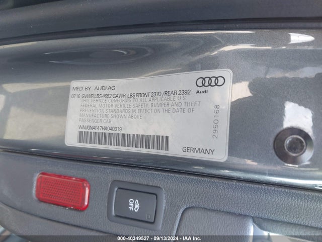 Audi A4 2.0t Premium 2017 WAUGNAF47HA040319 Image 9