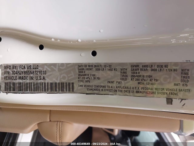 1C4RJYB65N8721010 Jeep Grand Cherokee 4xe Limited 4x4