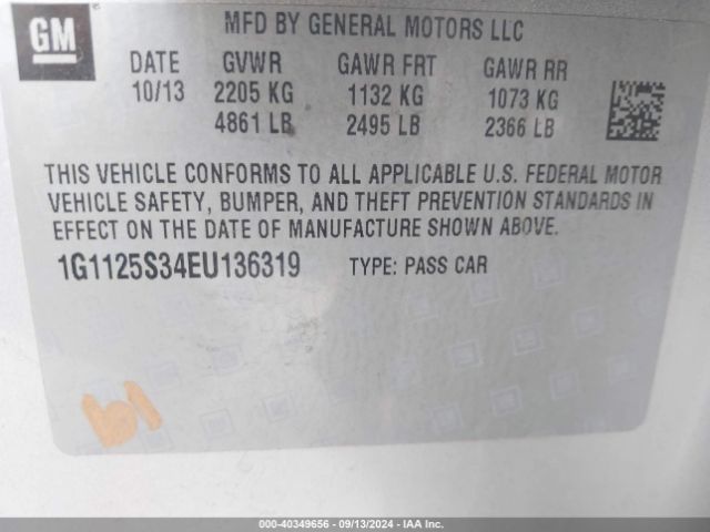 1G1125S34EU136319 Chevrolet Impala 2lt