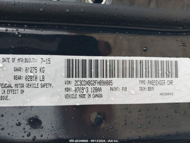 2C3CDXBG2FH890885 Dodge Charger Se