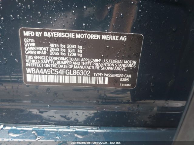 WBA4A9C54FGL86302 BMW 428 Gran Coupe