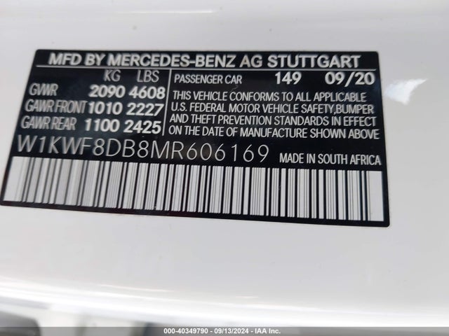 W1KWF8DB8MR606169 Mercedes-Benz C 300 Sedan