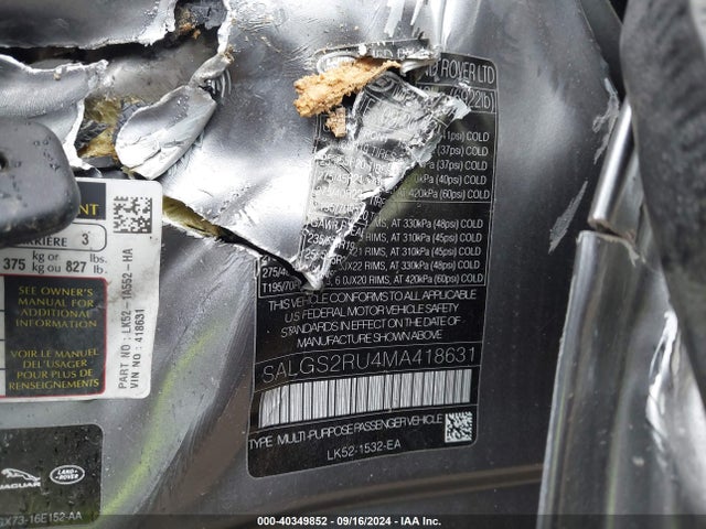 Land Rover Range Rover Westminster 2021 SALGS2RU4MA418631 Image 9