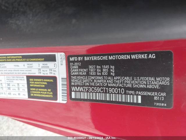 2012 MINI COOPER CLUBMAN WMWZF3C59CT190010 Photo 8