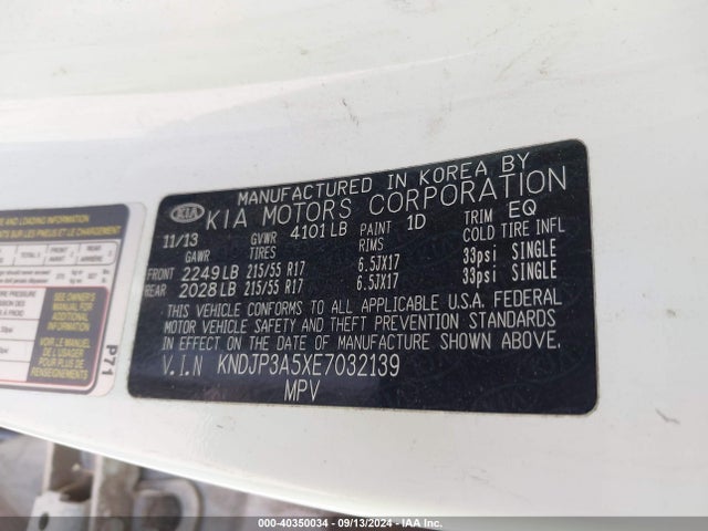 KIA SOUL + 2014 KNDJP3A5XE7032139 Image 9